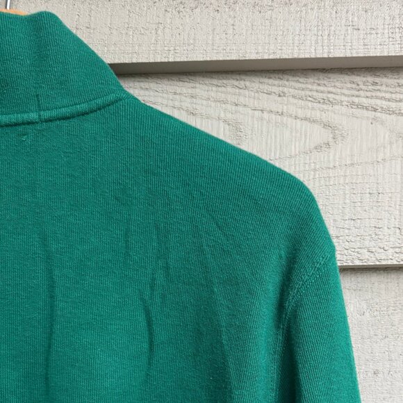 Polo Ralph Lauren Green Estate Rib 1/4 Zip Cotton Sweater Men’s Medium - Picture 8 of 10